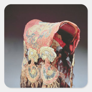 Sticker Carré Housse de selle avec griffons attaquant des chèvre