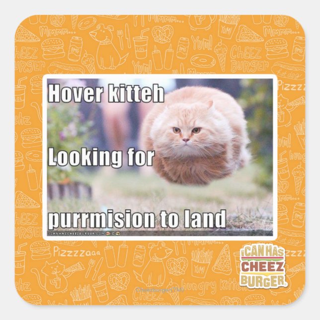 Sticker Carré Hover kitteh (Devant)
