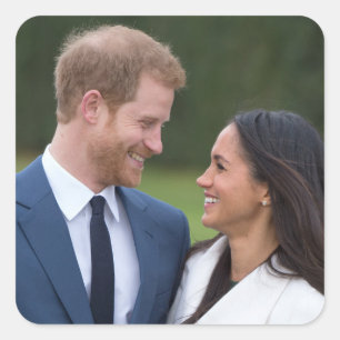 Sticker Carré HRH Prince Harry et Meghan Markle Mariage royal
