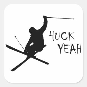 Sticker Carré Huck Ouais (Ski)