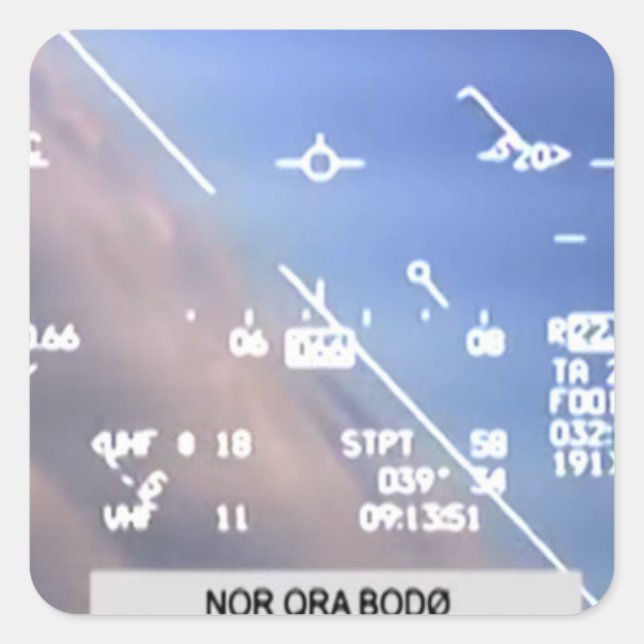 STICKER CARRÉ HUD HEAD UP AFFICHER COMBATTRE AÉRONEF (Devant)