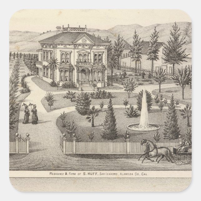 Sticker Carré Huff, Owen résidences (Devant)