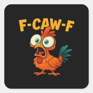 Sticker Carré Humour Corbeau drôle F-Caw-F Gothique