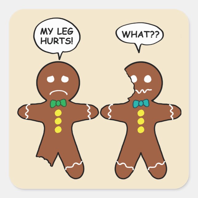 Sticker Carré Humour de Noël Gingerbread Cookie (Devant)