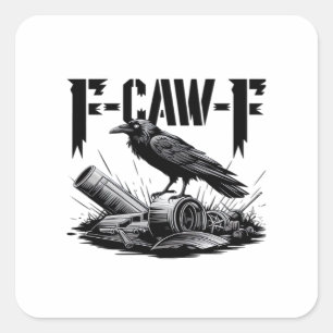 Sticker Carré Humour Drôle F Corbeau F Gothique Corbeau Esthétiq