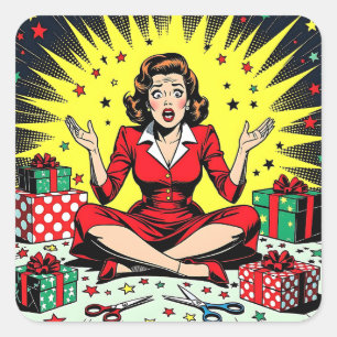 Sticker Carré Humour sarcastique de Noël drôle