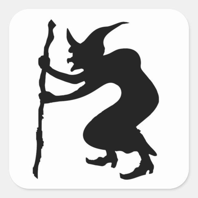 STICKER CARRÉ HUNCHBACK HALLOWEEN WITCH (Devant)