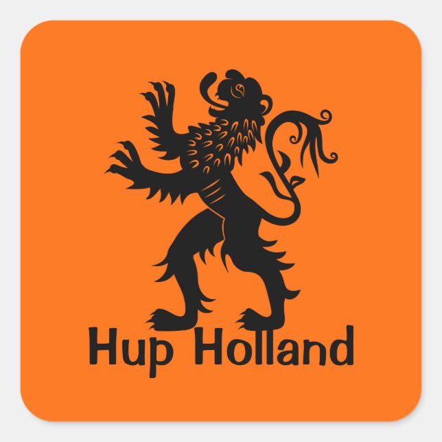 Sticker Carré Hup Holland - Holland Lion (Devant)