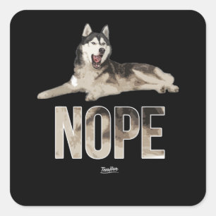 Sticker Carré Husky   Hope Siberian Husky Propriétaire Husky Chi