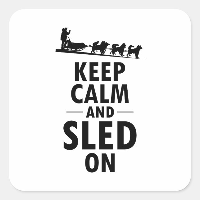 Sticker Carré Husky Sledding Sled Chig Racing Alaskan Racers (Devant)