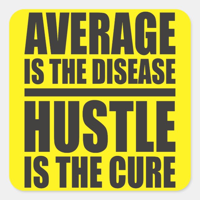 Sticker Carré Hustle - Mots Motivationnels (Devant)