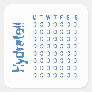 Sticker Carré Hydrate - suivi hebdomadaire de la prise d'eau