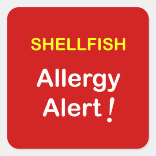 Sticker Carré i1 - Alerte allergique - SHELLFISH.