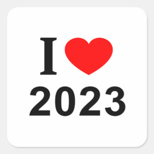 STICKER CARRÉ I ❤️ 2023 I LOVE 2023 I HEART 2023