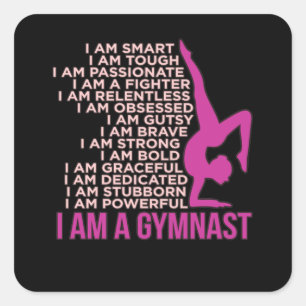 Sticker Carré I Am A Gymnastics Gymnastic Sports Lover G