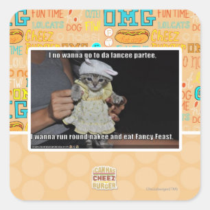 Sticker Carré I aucun veulent aller au partee de fancee du DA