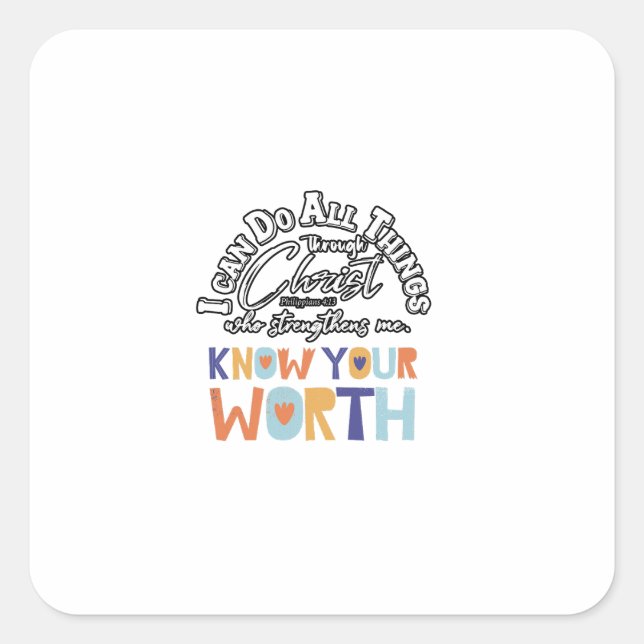 Sticker Carré i can do all things amazing design  (Devant)