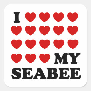 Sticker Carré I (coeur) my Seabee