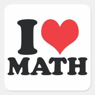 Sticker Carré I Heart / love math