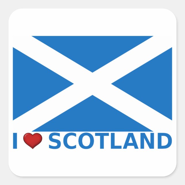 Sticker Carré I Heart Scotland (Devant)