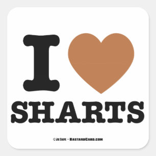 Sticker Carré I Heart Sharts