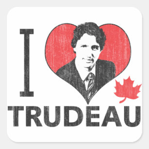 Sticker Carré I Heart Trudeau