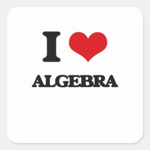Sticker Carré I Love Algebra