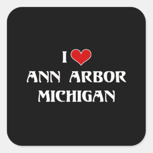 Sticker Carré I Love Ann Arbor, Michigan