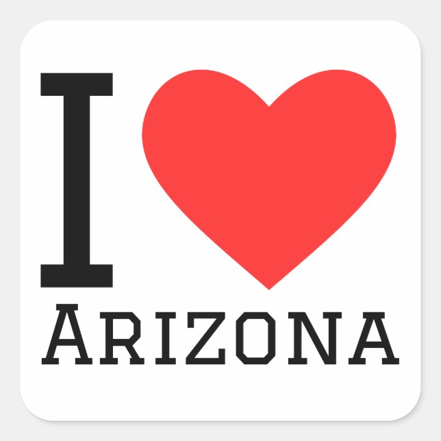 Sticker Carré I love Arizona (Devant)