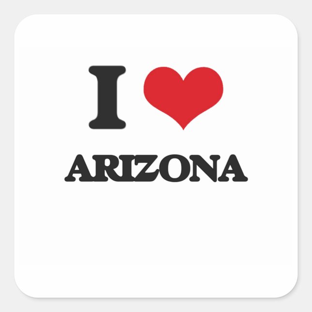 Sticker Carré I Love Arizona (Devant)