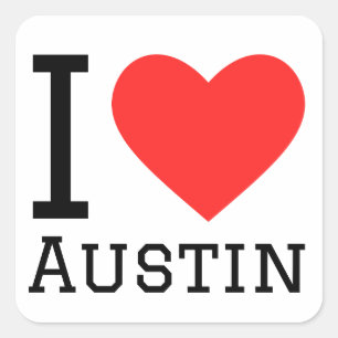 Sticker Carré I Love Austin