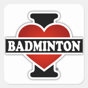 Sticker Carré I Love Badminton