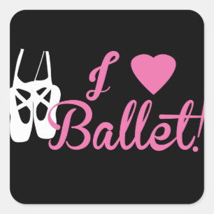 Sticker Carré I Love Ballet