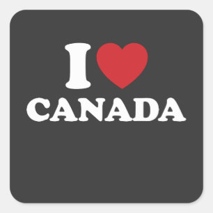 Sticker Carré I Love Canada
