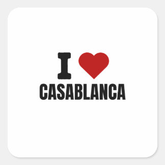 Sticker Carré I love casablanca - I heart casablanca morocco