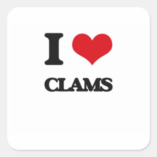 Sticker Carré I Love Clams