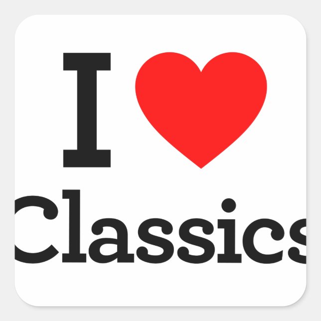 Sticker Carré I Love Classics (Devant)