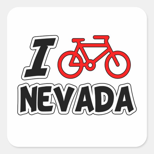 Sticker Carré I Love Cycling Nevada (Devant)