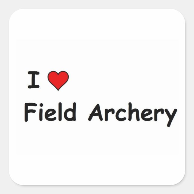 Sticker Carré I Love Field Archery (Devant)