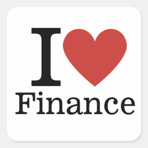 Sticker Carré I ❤️ Love Finance (pour les employés) PERSONNALISÉ