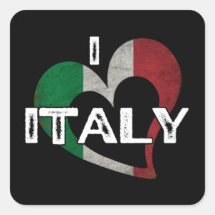 STICKER CARRÉ I LOVE ITALY