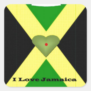 Sticker Carré I Love Jamaica Have a Nice Day and a Better Night
