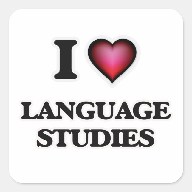 Sticker Carré I Love Language Studies (Devant)