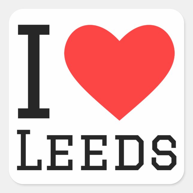 Sticker Carré I love Leeds (Devant)