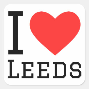 Sticker Carré I love Leeds