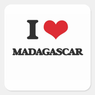 Sticker Carré I Love Madagascar