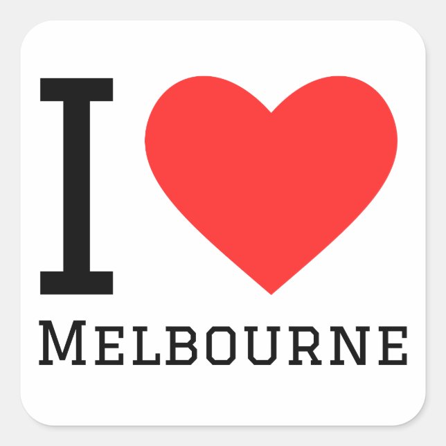 Sticker Carré I Love Melbourne (Devant)