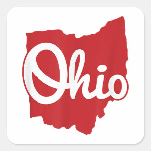 Sticker Carré I love My Ohio Home Script Ohio