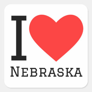 Sticker Carré I love Nebraska