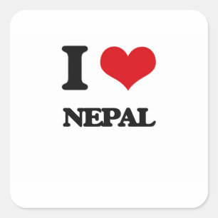Sticker Carré I Love Nepal